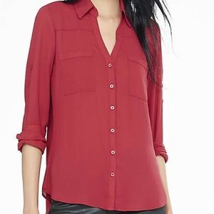 Express Portofino Long Sleeve Blouse